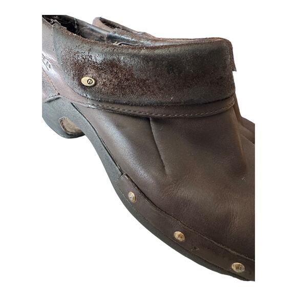 Merrell Luxe Wrap Chocolate Leather Studded Clog western Shoes size 8.5 - Picture 4 of 16